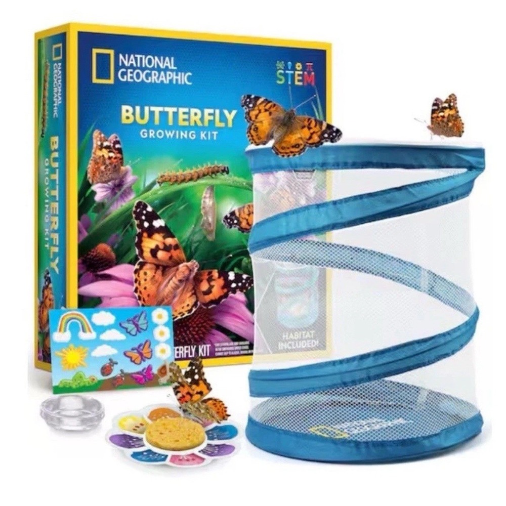 🦋NATIONAL GEOGRAPHIC Butterfly Growing Kit - Habitat Kit with Voucher STEM NEW!